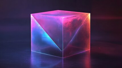 Poster - Glowing grid transforms into various 3D shapes with holographic light effects during nighttime display