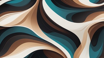 Aufkleber - abstract digital artwork featuring a flowing, wave like pattern characterized by smooth, undulating curves that intertwine and overlap, creating a sense of movement and fluidity