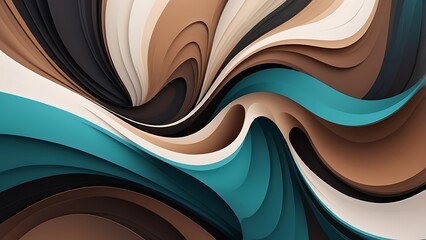 Aufkleber - abstract digital artwork featuring a flowing, wave like pattern characterized by smooth, undulating curves that intertwine and overlap, creating a sense of movement and fluidity