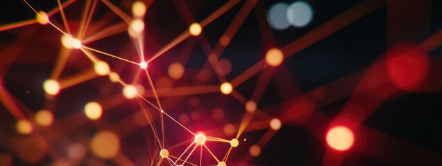 Poster - Abstract Network Illustration with Colorful Lights and Lines