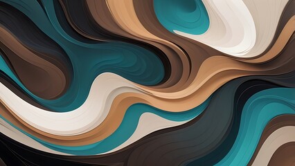Aufkleber - abstract digital artwork featuring a flowing, wave like pattern characterized by smooth, undulating curves that intertwine and overlap, creating a sense of movement and fluidity