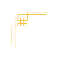 Wall Mural - Golden Chinese corner border elements, perfect for Chinese New Year celebrations, Instagram posts, banners, social media, business and more.