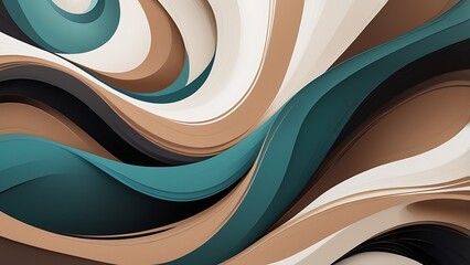 Aufkleber - abstract digital artwork featuring a flowing, wave like pattern characterized by smooth, undulating curves that intertwine and overlap, creating a sense of movement and fluidity