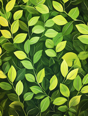 Poster - Fresh Green Leaf Pattern Design for Nature Inspired Backgrounds and Textures : Generative AI