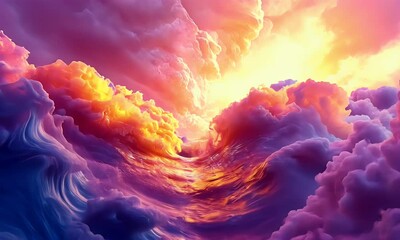 Poster - Colorful cloudscape, sunrise, fantasy, ethereal, design