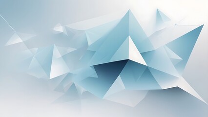 Aufkleber - digital abstract artwork featuring a geometric style with a focus on sharp, angular shapes consists of overlapping translucent polygons, primarily in shades of blue and white
