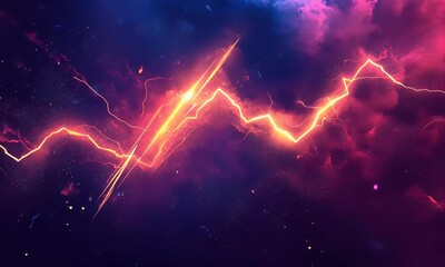 Aufkleber - Cosmic energy streaks across nebula; vibrant background for design