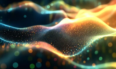 Leinwandbilder - Colorful Glittering Waves Abstract Background