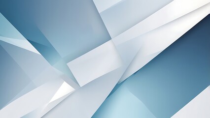Aufkleber - digital abstract artwork featuring a geometric style with a focus on sharp, angular shapes consists of overlapping translucent polygons, primarily in shades of blue and white