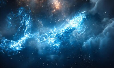 Poster - Cosmic energy bursts in nebula; stellar background