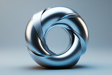 Poster - Abstract Metallic Torus Modern Blue Design Element