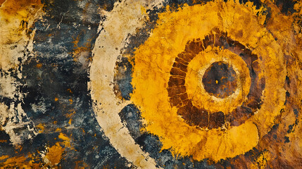 Poster - Abstract circular earthy tones texture with orange and brown color accents : Generative AI