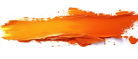 Poster - Vibrant Orange Acrylic Paint Stroke Texture Abstract Background