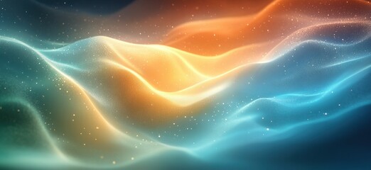 Aufkleber - Vibrant Gradient Background with Teal and Yellow Soft Light Noise Texture Design