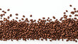 © Nadiyah - Roasted coffee beans scattered on white background; food, drink, cafe, website banner