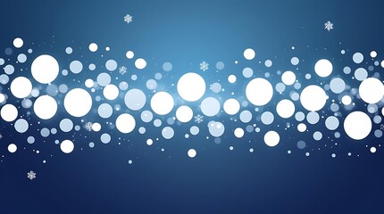 Aufkleber - digital illustration with a winter bokeh style theme, featuring a gradient background transitioning from deep blue to lighter blue, horizontal background with a focus on a snowfall effect