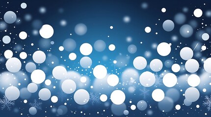 Aufkleber - digital illustration with a winter bokeh style theme, featuring a gradient background transitioning from deep blue to lighter blue, horizontal background with a focus on a snowfall effect