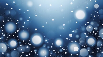 Aufkleber - digital illustration with a winter bokeh style theme, featuring a gradient background transitioning from deep blue to lighter blue, horizontal background with a focus on a snowfall effect