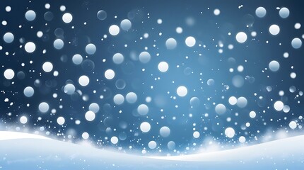 Aufkleber - digital illustration with a winter bokeh style theme, featuring a gradient background transitioning from deep blue to lighter blue, horizontal background with a focus on a snowfall effect