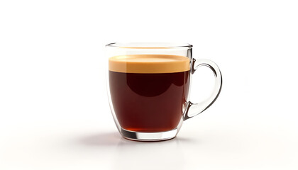 Wall Mural - Glass cup of coffee isolated on white background