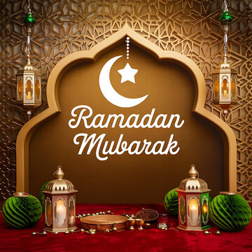 Arabic Ornamental Patterned Background Design .Greeting Card for Ramadan Kareem.