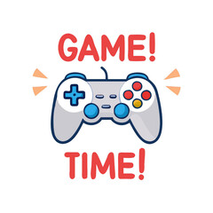 Gaming controller featuring game time text for exciting and modern digital gaming concepts