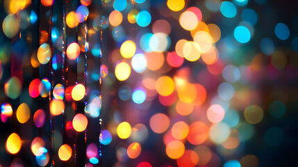Poster - Vibrant abstract bokeh lights create colorful festive background for events and design : Generative AI