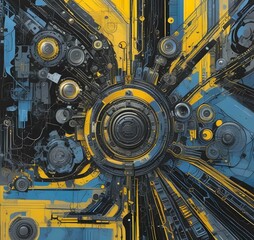 Poster - illustration of abstract technology background.