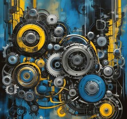 Poster - illustration of abstract technology background.