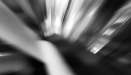 Poster - Abstract black and white motion blur with dynamic lines and light