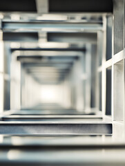 Aufkleber - Abstract Metal Geometry Depth Industrial Structure : Generative AI