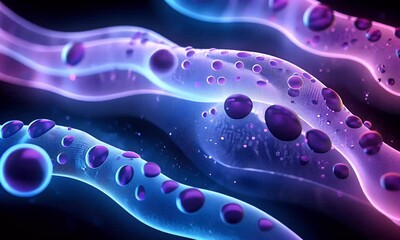 Aufkleber - Glowing liquid ribbons, cosmic background, abstract art, design element