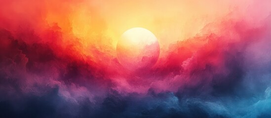 Poster - Pastel gradient background dreamy light texture banner poster cover wallpaper design pink yellow beige grainy noise abstract
