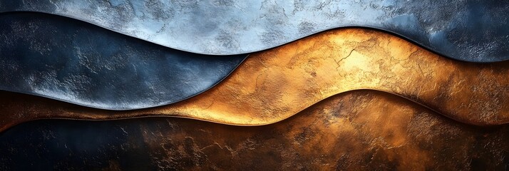 Wall Mural - a gradient of metallic gold transitioning to deep silver.