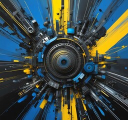 Poster - illustration of abstract technology background.