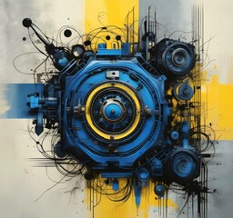 Poster - illustration of abstract technology background.