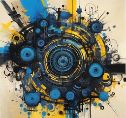 Poster - illustration of abstract technology background.