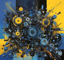 Poster - illustration of abstract technology background.