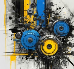 Poster - illustration of abstract technology background.