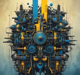Poster - illustration of abstract technology background.