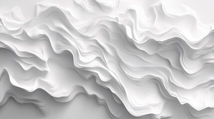 Aufkleber - Abstract white flowing waves texture background with smooth curves and soft light