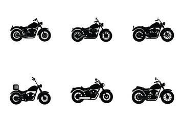 Wall Mural - Cruiser motorcycle vector silhouette design on white background