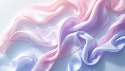 Poster - Soft pastel silk fabric in pink and purple flowing elegantly