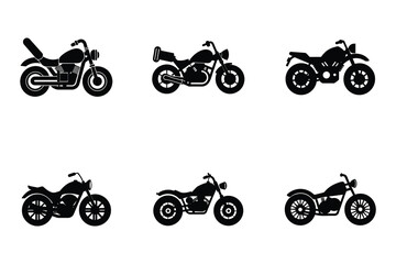 Wall Mural - Simple motorcycle silhouette isolated on white design