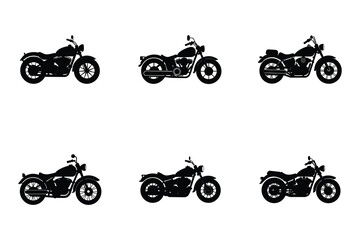 Wall Mural - Cruiser motorcycle vector silhouette on white design