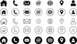© konok3001 - Business icon for company. Web icon set. Phone, name, website, address, location and mail logo symbol sign pack. Contact information icons for business cards. line art icons.