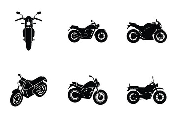 Wall Mural - Motorcycle silhouette flat vector isolated on white background