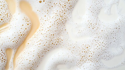 Wall Mural - close-up of frothy beverage surface with bubbly texture, showcasing creamy and effervescent details.
