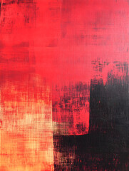Poster - Bold Red and Black Abstract Painting with Dramatic Color Gradient and Brushstrokes : Generative AI