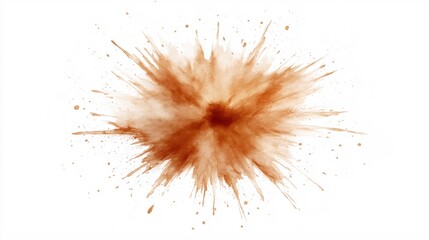 Aufkleber - Brown paint splash burst on white background abstract design element artistic texture